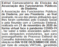 Comunicado: Edital da Associação AFPD