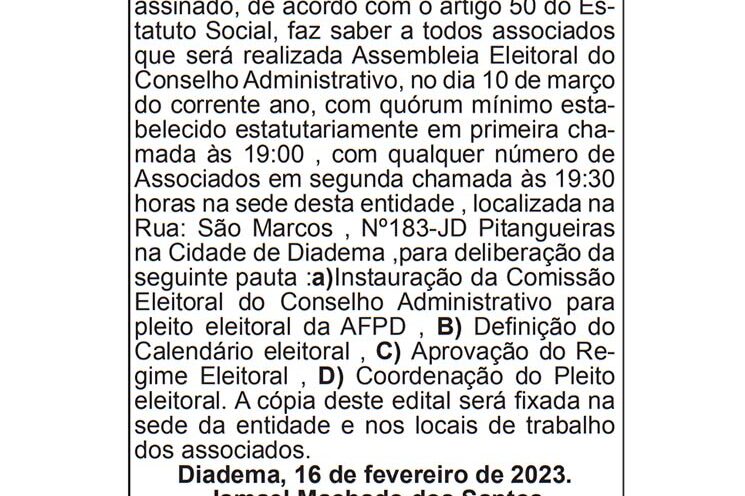 INFORMATIVO EDITAL SEDE